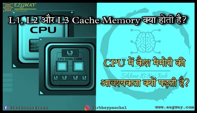L1 Cache, L2 Cache और L3 Cache क्या है?- Difference between L1 Cache, L2 Cache and L3 Cache Memory In Hindi